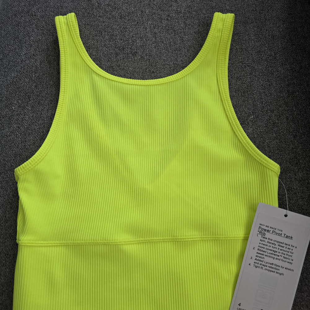 lululemon athletica Neon Yellow Tank Top